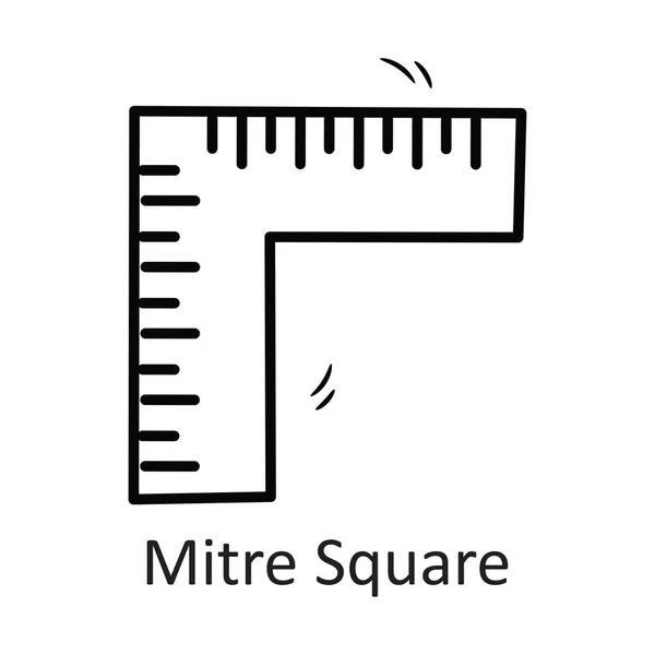 Miter Square Vektorový Obrys Icon Design Ilustrace Papírový Symbol Bílém — Stockový vektor