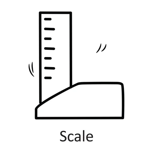 Scale Vector Outline Icon Design Illustration Papírový Symbol Bílém Pozadí — Stockový vektor