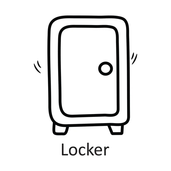 Locker Vector Outline Icon Design Illustration Stationery Symbol White Background — Stock Vector