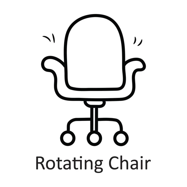 Rotating Chair Vector Outline Icon Design Illustration Símbolo Papelaria Fundo — Vetor de Stock