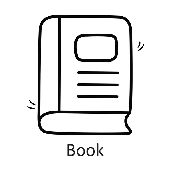 Libro Vector Esquema Icono Diseño Ilustración Símbolo Papelería Sobre Fondo — Vector de stock