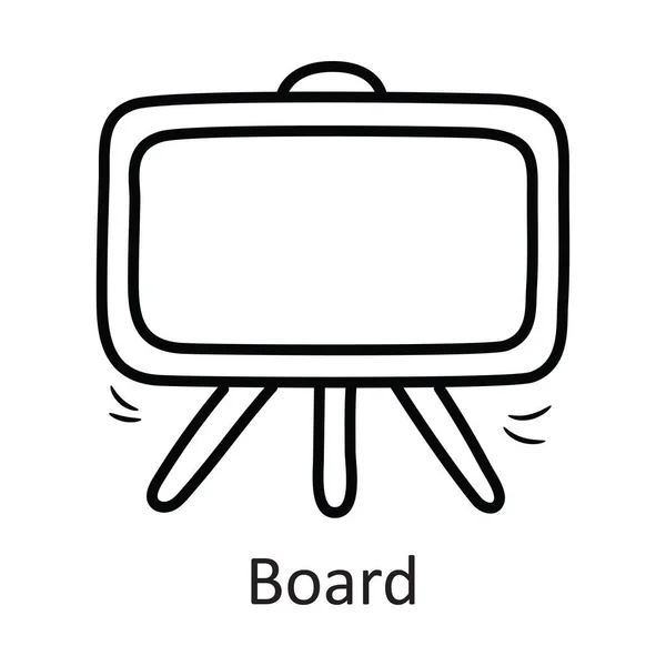 Board Vektor Vázlat Icon Design Illusztráció Irodaszer Szimbólum Fehér Háttér — Stock Vector