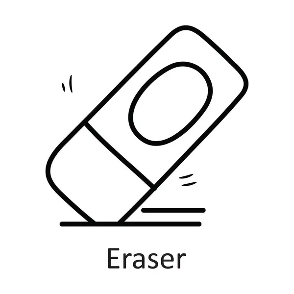 Radiergummi Vektorumriss Icon Design Illustration Stationery Symbol Auf Weißem Hintergrund — Stockvektor