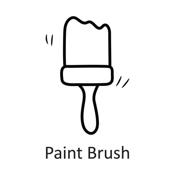 Paint Brush Vector Outline Icono Ilustración Diseño Símbolo Papelería Sobre — Vector de stock