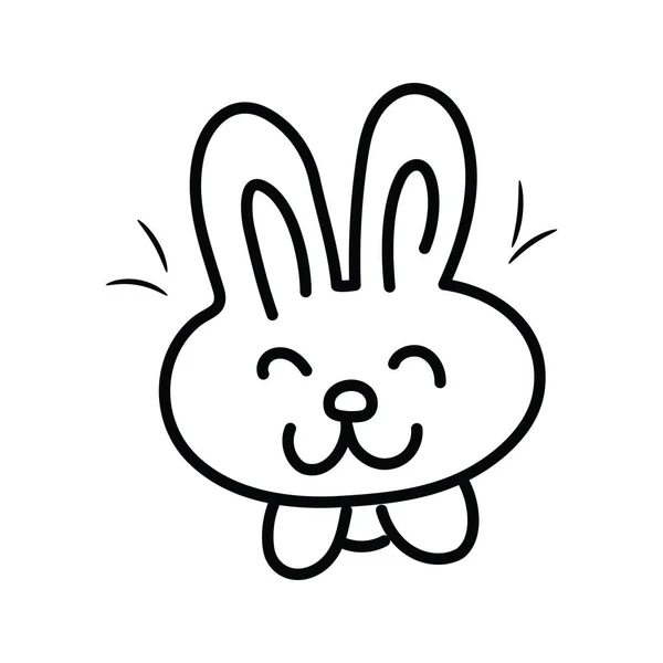 Кролик Векторний Контур Ілюстрації Дизайну Піктограм Іграшки Символ Білому Тлі — стоковий вектор