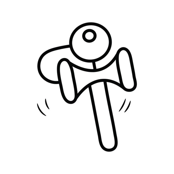 Кендама Векторний Контур Ілюстрації Дизайну Піктограм Іграшки Символ Білому Тлі — стоковий вектор