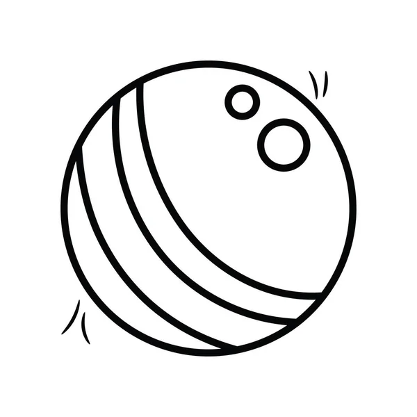 Wiffle Ball Zarys Wektora Ikona Projekt Ilustracji Symbol Zabawki Białym — Wektor stockowy