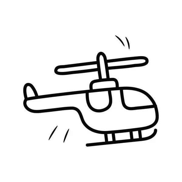 Toy Helikopter Vektor Vázlat Ikon Tervezés Illusztráció Játékok Szimbólum Fehér — Stock Vector