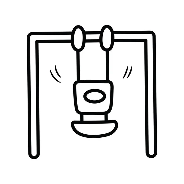 Swing Vektor Kontur Ikonen Design Illustration Leksaker Symbol Vit Bakgrund — Stock vektor