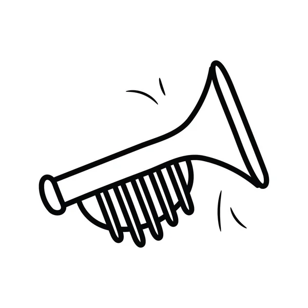 Trumpet Vector Outline Icon Design Illustration Brinquedos Símbolo Fundo Branco —  Vetores de Stock