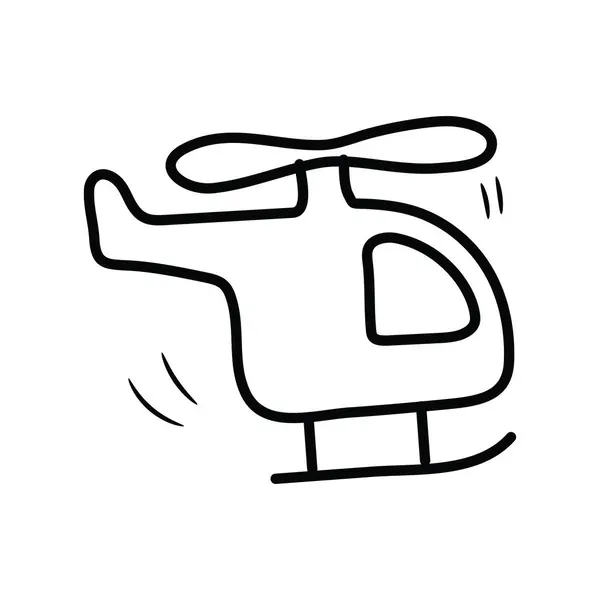 Вертоліт Векторний Контур Ілюстрації Піктограм Дизайну Іграшки Символ Білому Тлі — стоковий вектор