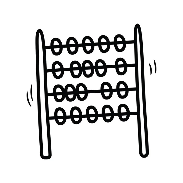 Abacus Vektor Skissera Ikonen Design Illustration Leksaker Symbol Vit Bakgrund — Stock vektor
