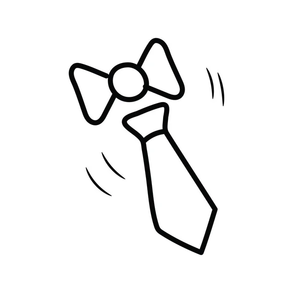 Bow Tie Vector Outline Icon Design Illustration Symbol Hraček Bílém — Stockový vektor