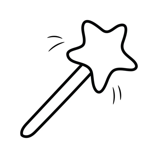 Magic Stick Vector Outline Icon Design Illustration Toys Symbol White — Stock Vector