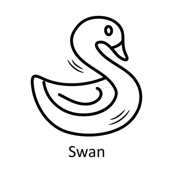 Swan Vetor Esboço Mão Desenhar Icon Design Ilustração Símbolo Dos —  Vetores de Stock