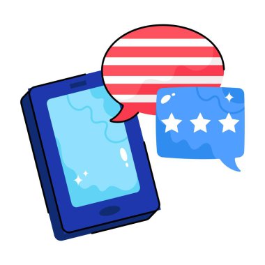 Mobil karalama vektörü renkli çıkartma simgesi. EPS 10 dosyası