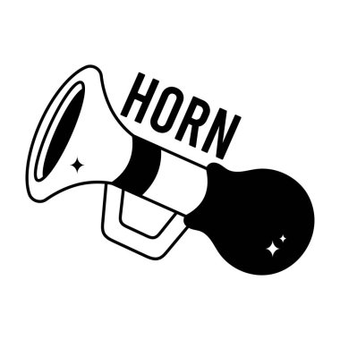 Party Horn karalama vektörü Katı Etiketler. EPS 10 dosyası