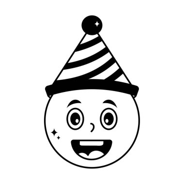 Doğum günü Emoji karalama vektörü Katı Çıkartmalar. EPS 10 dosyası