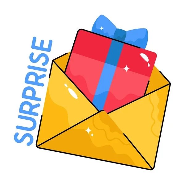 Surprise Gift Doodle Vector Colorful Stickers Eps File — Stock Vector