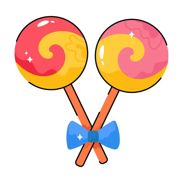 Candy Doodle Vektor Bunte Sticker Eps Datei — Stockvektor