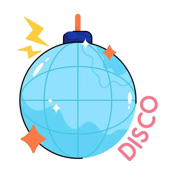 Disco Ball Doodle Vektor Barevné Samolepky Soubor Eps — Stockový vektor