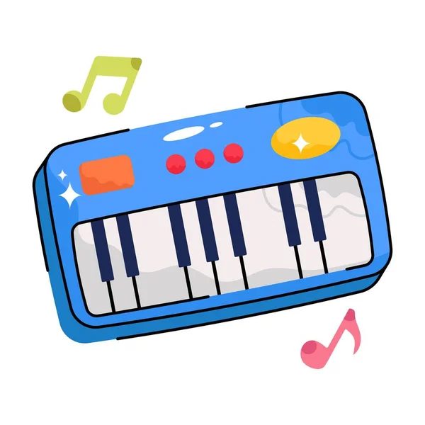 Piano Doodle Vektor Colorful Stickers Berkas Eps - Stok Vektor