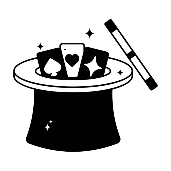 Magischer Hut Doodle Vektor Solide Sticker Eps Datei — Stockvektor