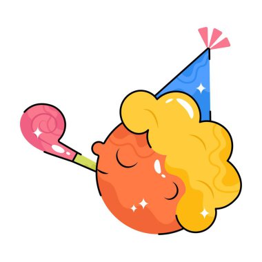 Erkek karalama vektörü renkli çıkartma. EPS 10 dosyası