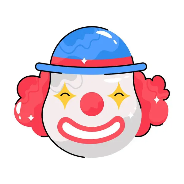 Clown Doodle Vector Colorful Sticker File Eps — Vettoriale Stock