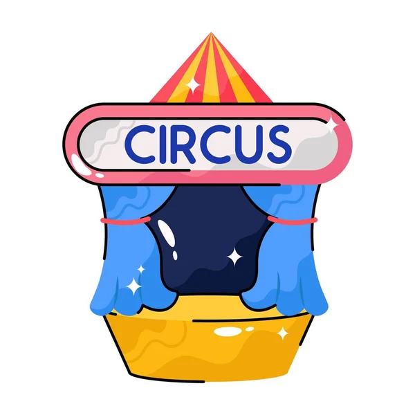 Circus Doodle Διάνυσμα Πολύχρωμο Αυτοκόλλητο Αρχείο Eps — Διανυσματικό Αρχείο
