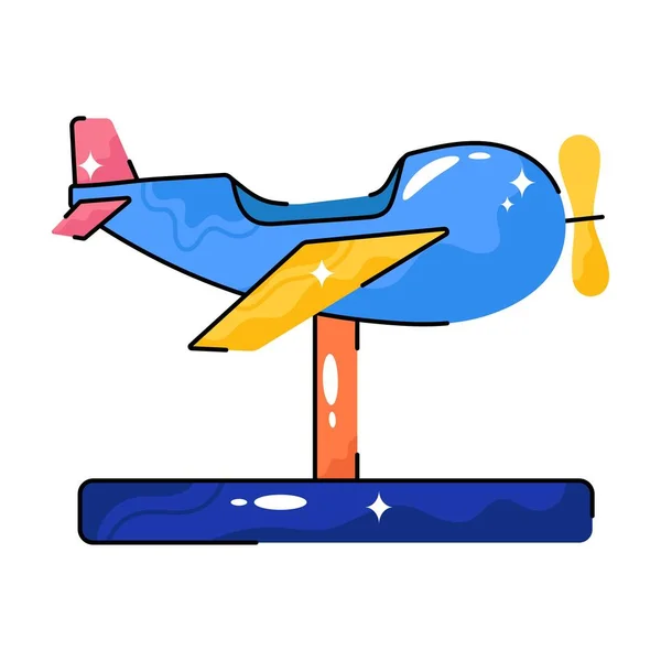 Ελικόπτερο Βόλτα Doodle Διάνυσμα Πολύχρωμο Sticker Αρχείο Eps — Διανυσματικό Αρχείο