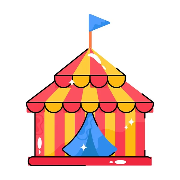 Tenda Circo Vetor Doodle Adesivo Colorido Arquivo Eps — Vetor de Stock