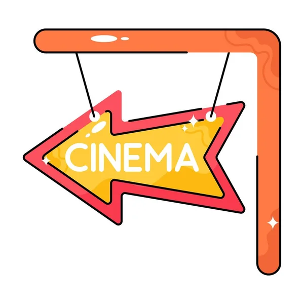 Cinema Doodle Vector Kleurrijke Sticker Eps Bestand — Stockvector
