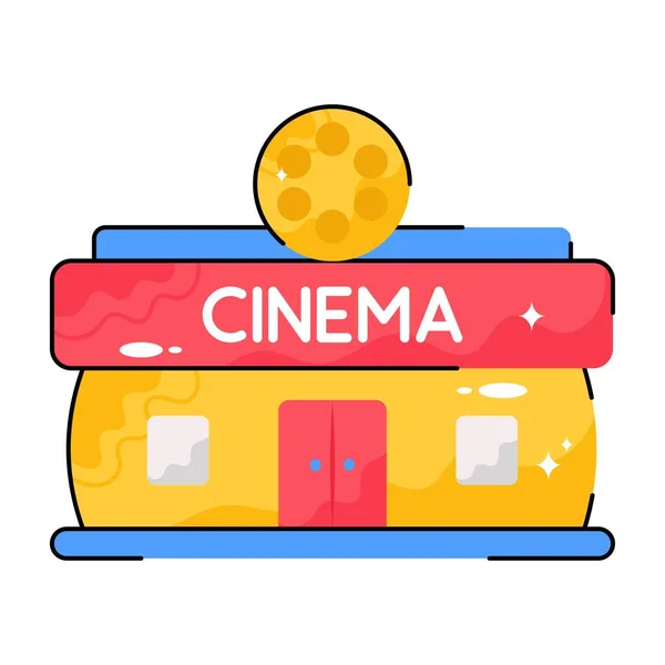 Adesivo Colorato Vettore Doodle Cinema File Eps — Vettoriale Stock