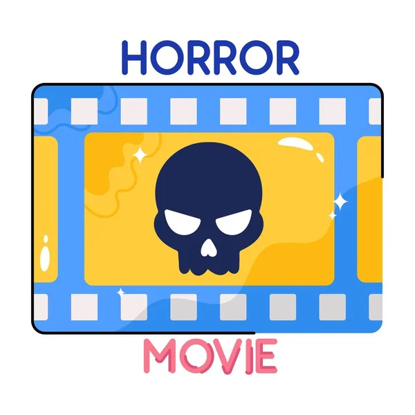 Horror Movie Doodle Vector Colorful Sticker Eps File — Stock Vector