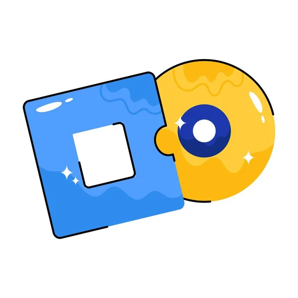 Mini Disk Karalama Vektörü Renkli Etiket Eps Dosyası — Stok Vektör