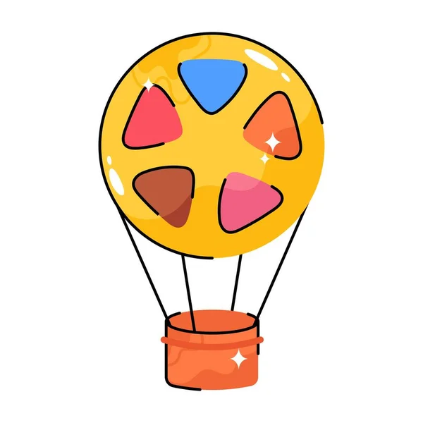 Καυτό Μπαλόνι Αέρα Κύλινδρο Doodle Διάνυσμα Πολύχρωμο Αυτοκόλλητο Αρχείο Eps — Διανυσματικό Αρχείο