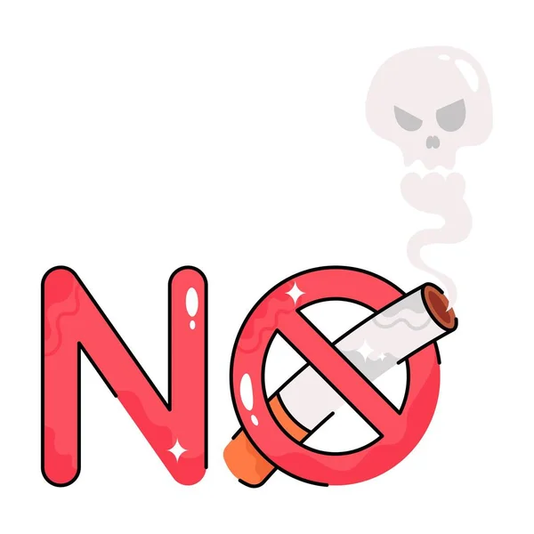 Non Fumare Doodle Vettore Adesivo Colorato File Eps — Vettoriale Stock