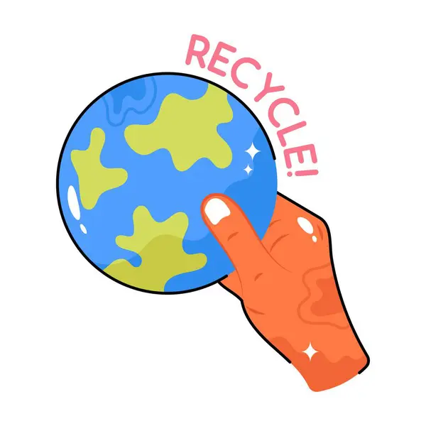 Recycle Doodle Vector Bunte Aufkleber Eps Datei — Stockvektor