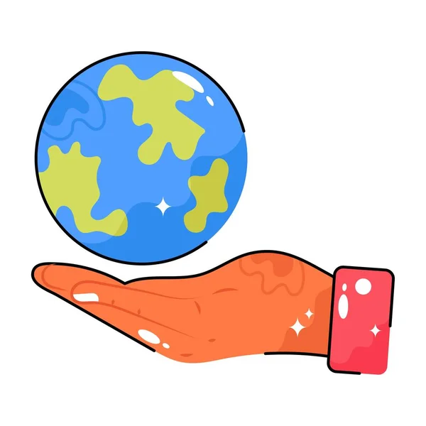 Earth Doodle Vector Bunte Sticker Eps Datei — Stockvektor