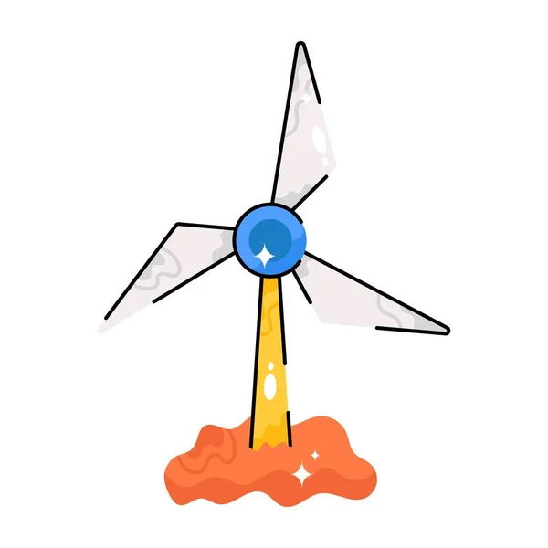 Turbina Doodle Vettore Colorato Adesivo File Eps — Vettoriale Stock
