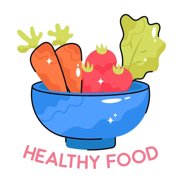 Healthy Food Doodle Vector Colorful Sticker Eps File — Stock Vector