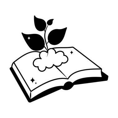 Eko kitap karalama vektörü Solid Sticker. EPS 10 dosyası