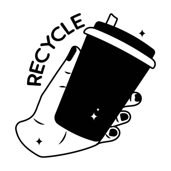 Recycler Doodle Vecteur Solide Autocollant Fichier Eps — Image vectorielle