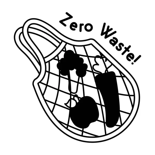 Zero Resíduos Vetor Doodle Adesivo Sólido Arquivo Eps — Vetor de Stock