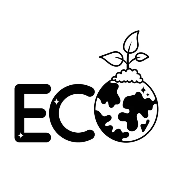 Eco Doodle Vector Solid Sticker Eps Bestand — Stockvector