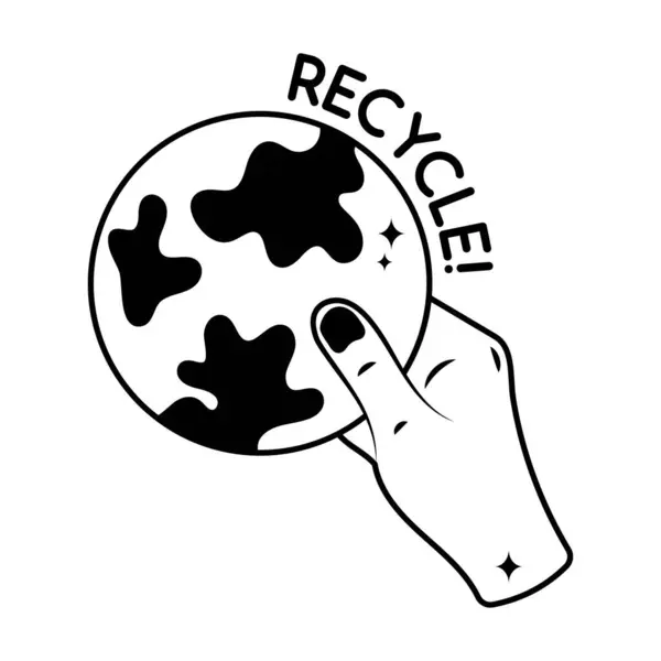 Reciclar Vetor Doodle Adesivo Sólido Arquivo Eps —  Vetores de Stock