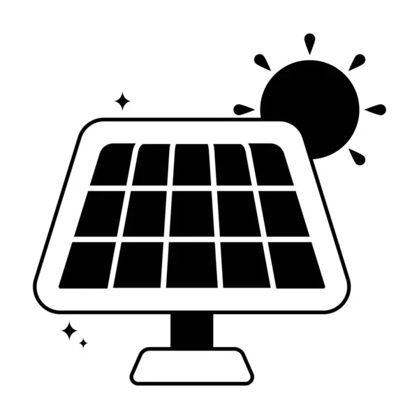 Solar Panel Doodle Διάνυσμα Solid Sticker Αρχείο Eps — Διανυσματικό Αρχείο