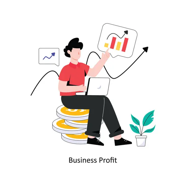 Business Profit Flat Style Design Vector Illustration Stock Illustration — Stock Vector