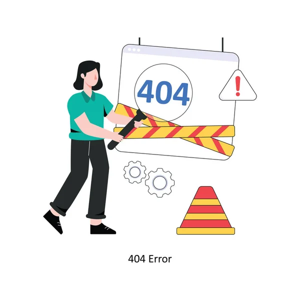 404 Hata Düz Biçim Tasarım Vektörü illüstrasyonu. Stok illüstrasyonu